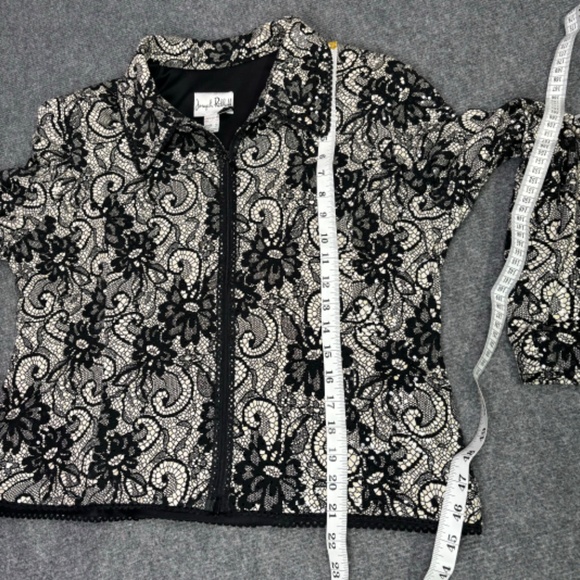 Joseph Ribkoff Blazer Women’s 16 Sequins Lace Pattern Floral Midi Floral Black - Picture 10 of 12